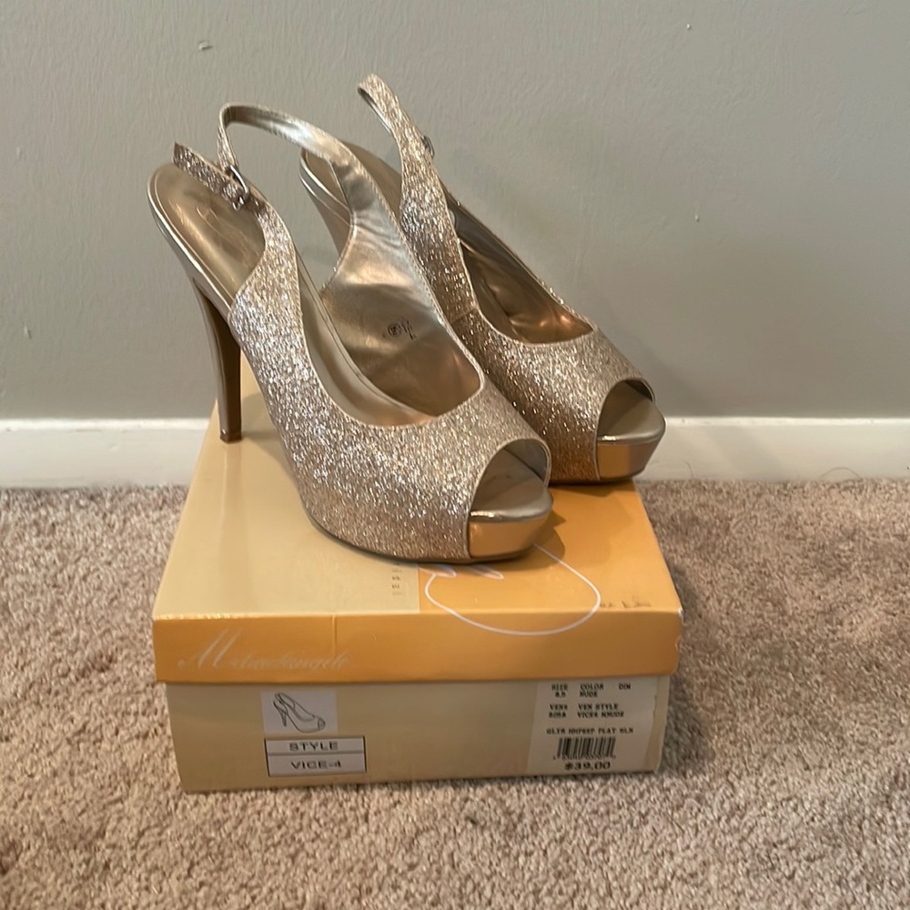 Gold glitter heels. Only worn once